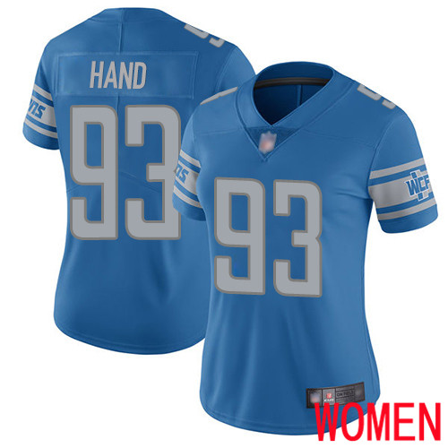 Detroit Lions Limited Blue Women Dahawn Hand Home Jersey NFL Football #93 Vapor Untouchable